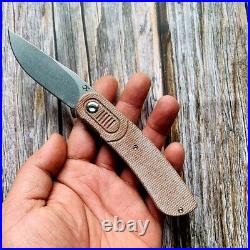 Drop Point Folding Knife Pocket Hunting Wild Survival 154CM Steel Micarta Handle