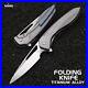 Drop Point Knife Folding Hunting Survival Camping Tactical M390 Steel Titanium S