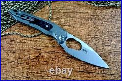 Drop Point Knife Folding Pocket Hunting Survival 14C28N Steel Titanium Handle S