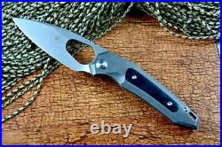 Drop Point Knife Folding Pocket Hunting Survival 14C28N Steel Titanium Handle S