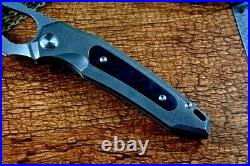 Drop Point Knife Folding Pocket Hunting Survival 14C28N Steel Titanium Handle S