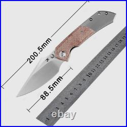 Drop Point Knife Folding Pocket Hunting Survival CPMS35VN Steel Micarta Titanium