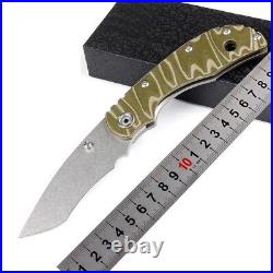 Drop Point Knife Folding Pocket Hunting Survival Tactical D2 Steel G10 Titanium
