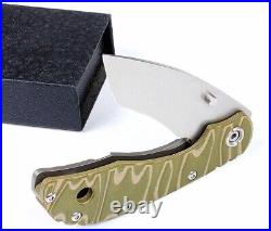Drop Point Knife Folding Pocket Hunting Survival Tactical D2 Steel G10 Titanium