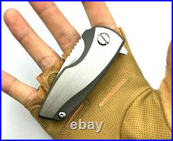 Drop Point Knife Folding Pocket Hunting Survival Tactical Titanium Alloy Handle