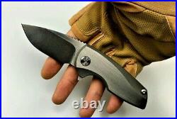 Drop Point Knife Folding Pocket Hunting Survival Tactical Titanium Alloy Handle