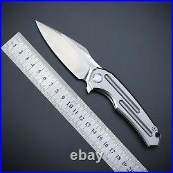Drop Point Knife Folding Pocket Hunting Survival Wild M390 Steel Titanium Handle