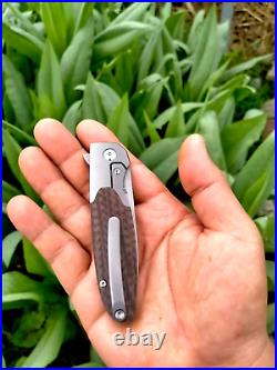 Drop Point Pocket Folding Knife Hunting Survival Army D2 Steel Titanium Micarta