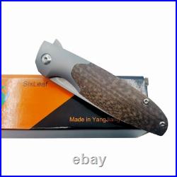 Drop Point Pocket Folding Knife Hunting Survival Army D2 Steel Titanium Micarta