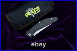 Drop Point Pocket Folding Knife Hunting Survival Tactical M390 Steel Titanium CF