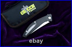 Drop Point Pocket Folding Knife Hunting Survival Tactical M390 Steel Titanium CF