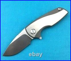 Drop Point Serrated Folding Knife Pocket Hunting Tactical D2 Titanium Handle EDC