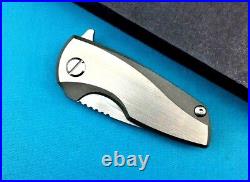 Drop Point Serrated Folding Knife Pocket Hunting Tactical D2 Titanium Handle EDC