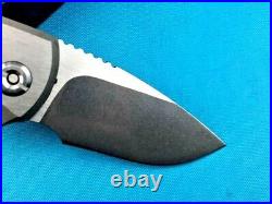 Drop Point Serrated Folding Knife Pocket Hunting Tactical D2 Titanium Handle EDC