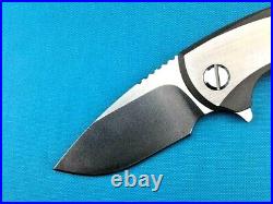 Drop Point Serrated Folding Knife Pocket Hunting Tactical D2 Titanium Handle EDC