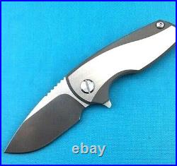 Drop Point Serrated Folding Knife Pocket Hunting Tactical D2 Titanium Handle EDC