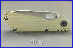 Duane Dwyer Custom 440V Blade, Recurve Blade, Olive Green Step Pattern G10