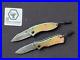 EMA Forge NiobiTi Scales Feather Damascus Pattern Blade Folding Knife lOT