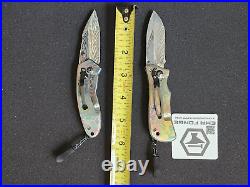 EMA Forge NiobiTi Scales Feather Damascus Pattern Blade Folding Knife lOT