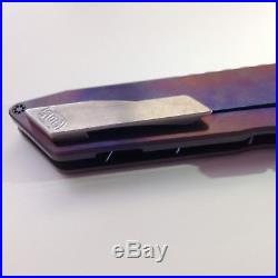 EOS Titanium Flame Treated Pocket Straight Folding Knife with Nylon Sheath #77