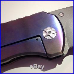 EOS Titanium Flame Treated Pocket Straight Folding Knife with Nylon Sheath #77