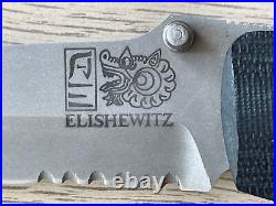 Early Allen Elishewitz Folder Combo Blade G-10 Handle Titanium Liner USA