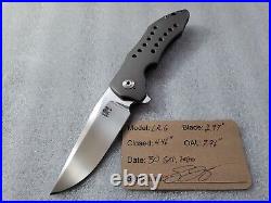 Ed Cope Knives LR. 6, Hand Satin CPM-154, Contoured Ti, Tom Mayo Style Holes