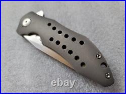 Ed Cope Knives LR. 6, Hand Satin CPM-154, Contoured Ti, Tom Mayo Style Holes