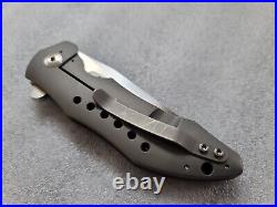 Ed Cope Knives LR. 6, Hand Satin CPM-154, Contoured Ti, Tom Mayo Style Holes