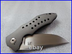 Ed Cope Knives LR. 6, Hand Satin CPM-154, Contoured Ti, Tom Mayo Style Holes