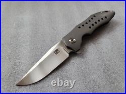 Ed Cope Knives LR. 6, Hand Satin CPM-154, Contoured Ti, Tom Mayo Style Holes