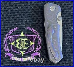 Efros Elder Custom Knife Hand Rubbed Blade Darkened TI Linerlock On bearings