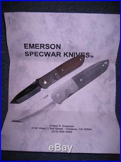 Emerson Specwar Custom CQC5 1 owner with orig 1996 Brochure