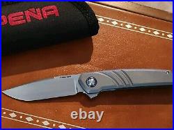 Enrique Pena Custom Cobra Titanium Back Flipper Knife With Mokuti Clip