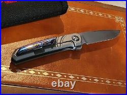 Enrique Pena Custom Cobra Titanium Back Flipper Knife With Mokuti Clip