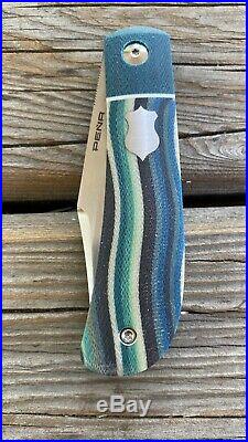 Enrique Peña Custom Lanny's Clip Front Flipper Multicolor Micarta Pena Knives