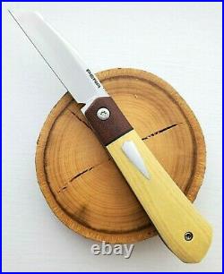 Enrique Pena Custom Raptor, Antique Paper/Natural Micarta, Satin CPM154 Blade