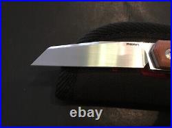Enrique Pena Custom Raptor Colorful Micarta Front Flipper Folder Folding Knife