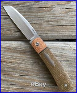Enrique Peña Rare Custom Apache Front Flipper Knife Burlap Micarta Pena Knives