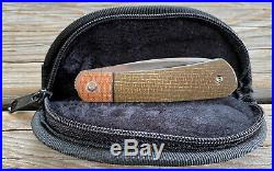 Enrique Peña Rare Custom Apache Front Flipper Knife Burlap Micarta Pena Knives