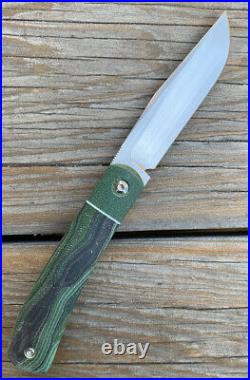 Enrique Peña Rare Custom Front Flipper Trapper Green Micarta Pena Knives