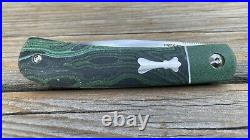 Enrique Peña Rare Custom Front Flipper Trapper Green Micarta Pena Knives