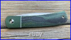 Enrique Peña Rare Custom Front Flipper Trapper Green Micarta Pena Knives