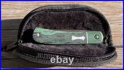 Enrique Peña Rare Custom Front Flipper Trapper Green Micarta Pena Knives