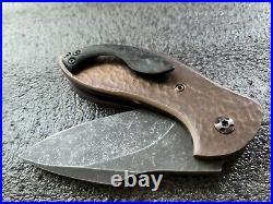 Eric Ochs Worx Custom Perepoon, Hot Hammered Copper Scales, 3 Blade, Knife