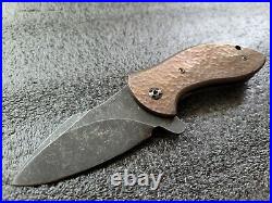 Eric Ochs Worx Custom Perepoon, Hot Hammered Copper Scales, 3 Blade, Knife