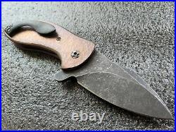 Eric Ochs Worx Custom Perepoon, Hot Hammered Copper Scales, 3 Blade, Knife