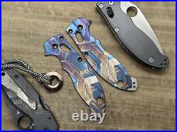 FALCON heat ano engraved Titanium scales for Spyderco MANIX 2