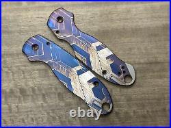 FALCON heat ano engraved Titanium scales for Spyderco Para 3