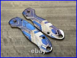FALCON heat ano engraved Titanium scales for Spyderco Para 3